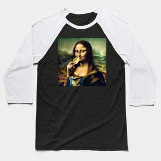 Mona Lisa Potato Chip Delight: National Potato Chip Day Baseball T-Shirt